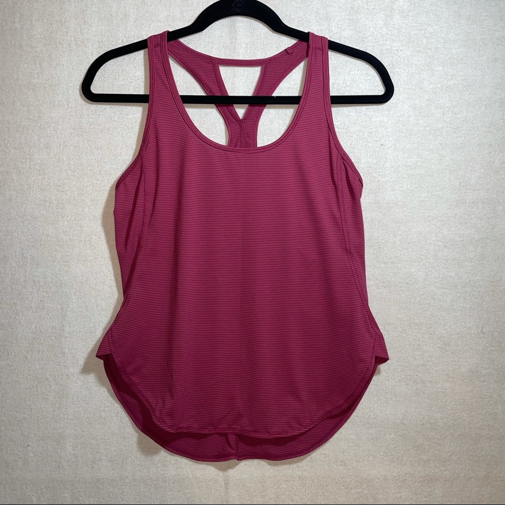 Zella Red Striped Cut-Out Racerback‎ Tank Top